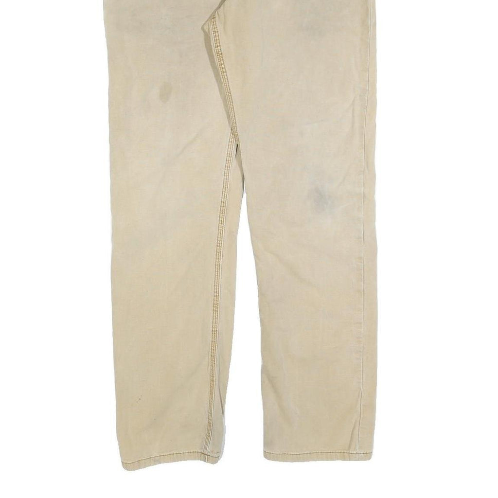 CARHARTT Relaxed Mens Beige Polyester Relaxed Fit Straight Trousers W33 L30