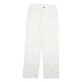 DICKIES Mens White Regular Fit Straight Cotton Blend Jeans W28 L28 Workwear Zip
