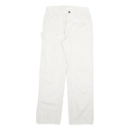 DICKIES Mens White Regular Fit Straight Cotton Blend Jeans W28 L28 Workwear Zip