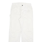 DICKIES Mens White Regular Fit Straight Cotton Blend Jeans W28 L28 Workwear Zip