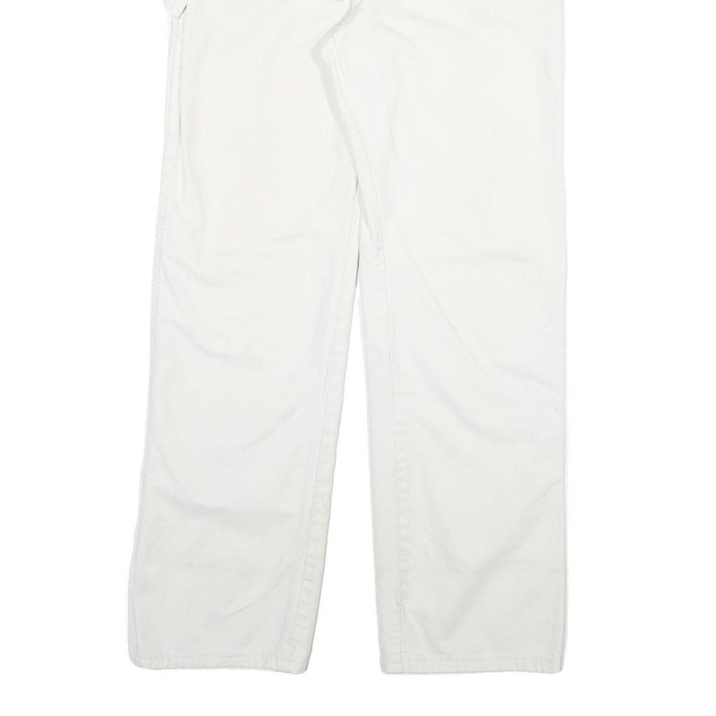 DICKIES Mens White Regular Fit Straight Cotton Blend Jeans W28 L28 Workwear Zip