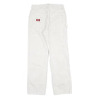 DICKIES Mens White Regular Fit Straight Cotton Blend Jeans W28 L28 Workwear Zip