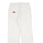 DICKIES Mens White Regular Fit Straight Cotton Blend Jeans W28 L28 Workwear Zip