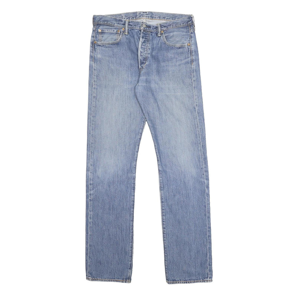 LEVI'S 501 Mens Jeans Blue Regular Straight Denim Medium W34 L36 Classic Button