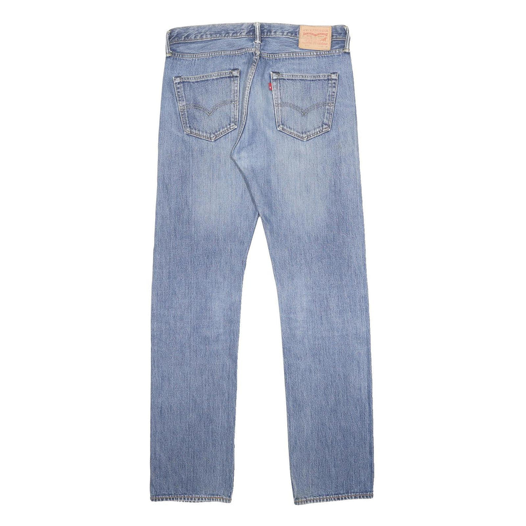 LEVI'S 501 Mens Jeans Blue Regular Straight Denim Medium W34 L36 Classic Button