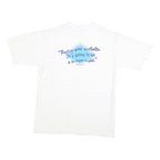 ALL SPORT Mens White L Cotton T-Shirt Short Sleeve Crew Neck AMC Logo Printed