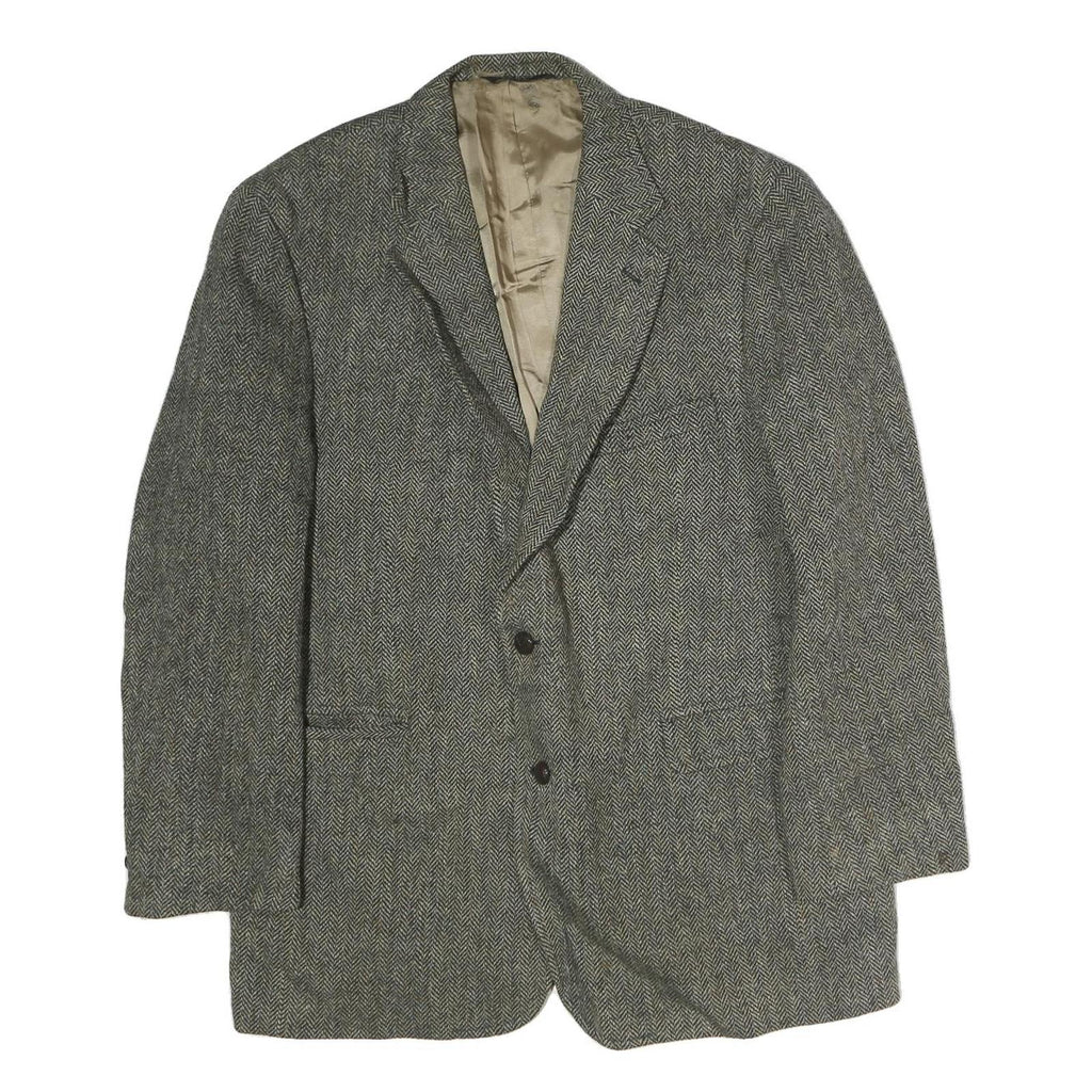 JOS. A BANK Mens Grey & Beige Herringbone Tailored Jacket M Cotton Button