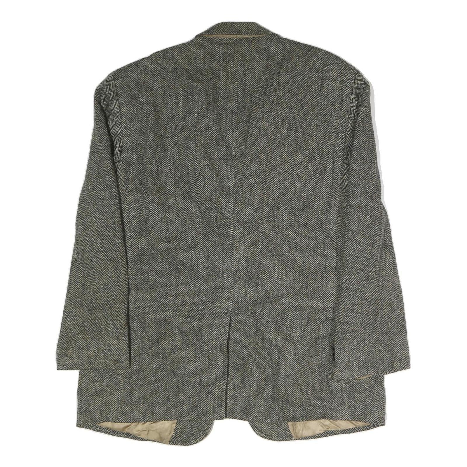 JOS. A BANK Mens Grey & Beige Herringbone Tailored Jacket M Cotton Button