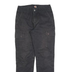DICKIES Womens Cotton Blend Black Slim Cargo Trousers W28 L30 Workwear Utility