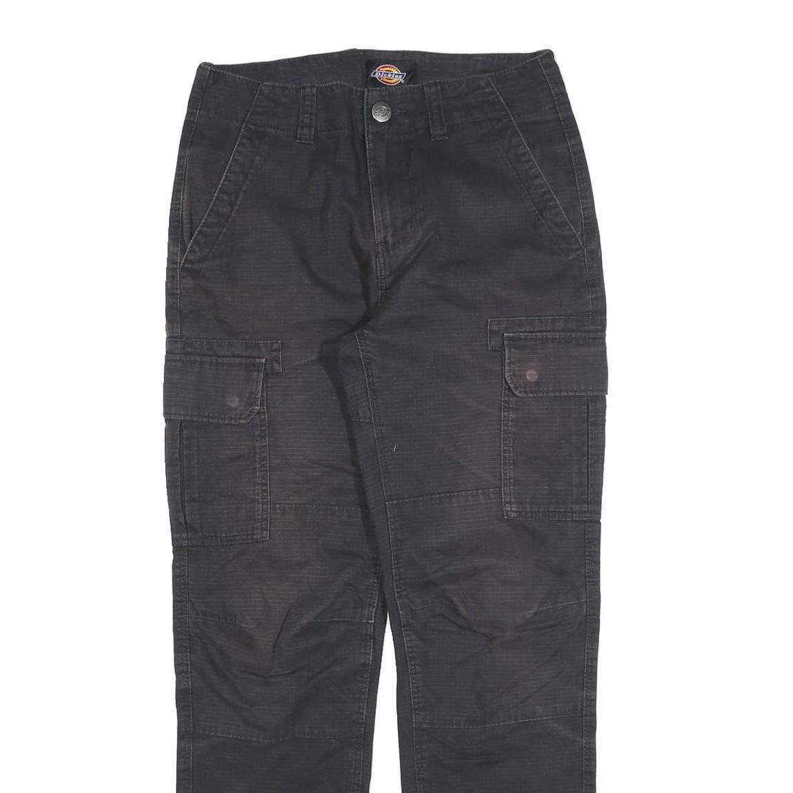 DICKIES Womens Cotton Blend Black Slim Cargo Trousers W28 L30 Workwear Utility