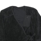 NIKE Womens Black Jacket L Polyester Blend Fleece Drawstring Casual Outerwear