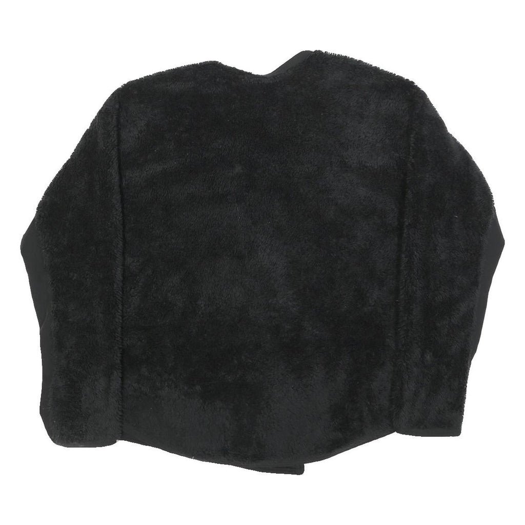 NIKE Womens Black Jacket L Polyester Blend Fleece Drawstring Casual Outerwear