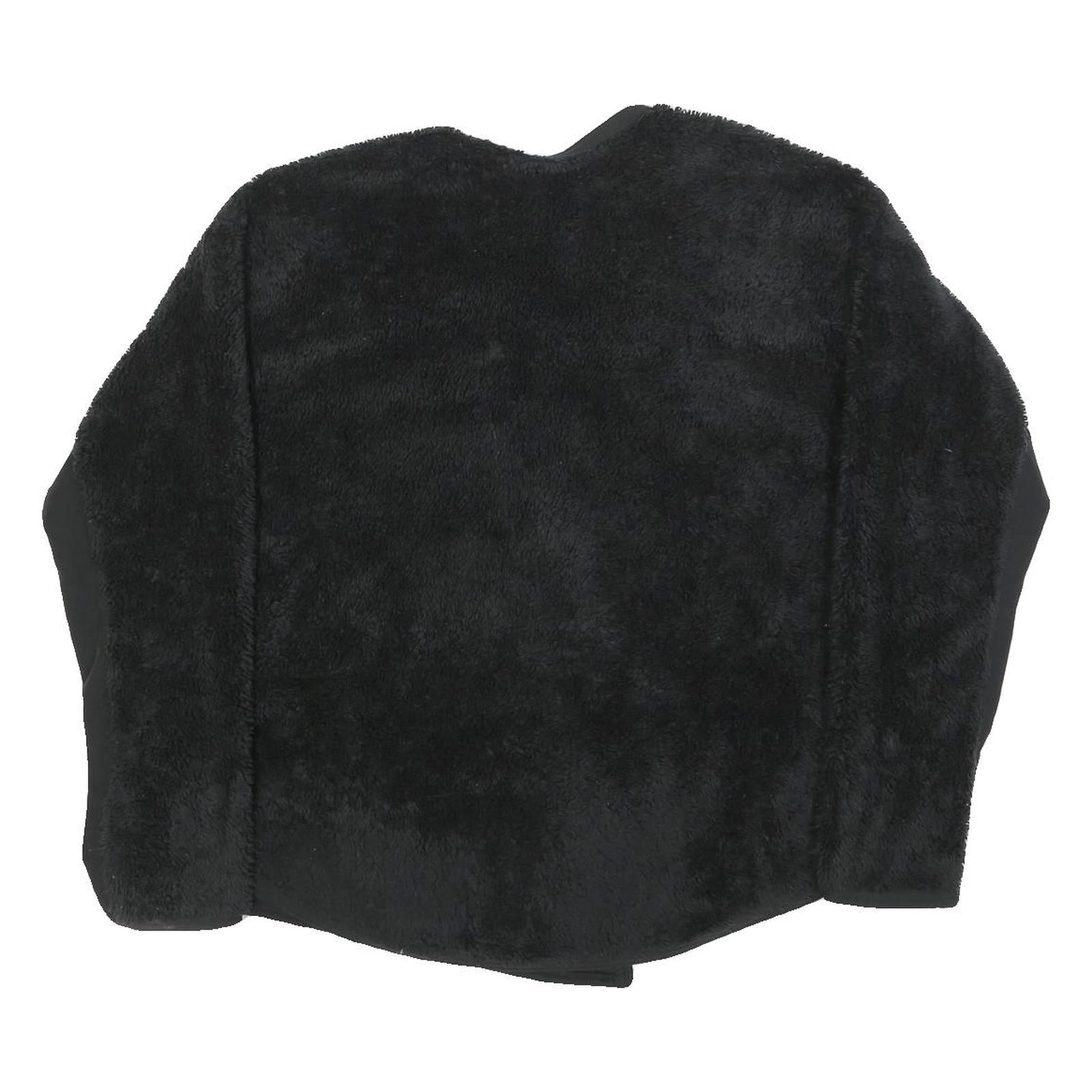 NIKE Womens Black Jacket L Polyester Blend Fleece Drawstring Casual Outerwear
