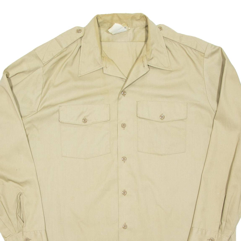 DICKIES Mens Worker Shirt Beige Long Sleeve XL