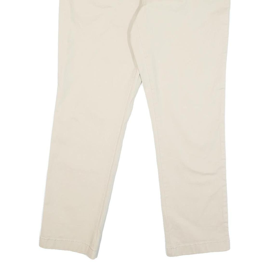 TOMMY HILFIGER Mens Regular Fit Beige Cotton Blend Trousers W39 L29 Classic Zip