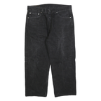 LEVI'S 505 Mens Jeans Black Regular Straight Denim Medium W36 L23 Classic Zip