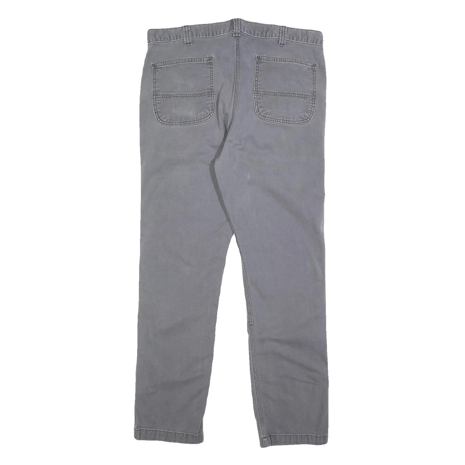 CARHARTT Mens Cotton Blend Grey Regular Straight Fit Trousers W36 L32 Workwear
