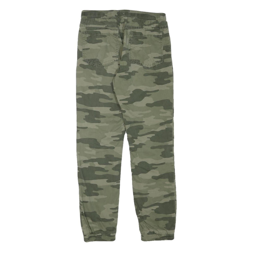 SKATE NATION Mens Cotton Blend Green Camouflage Regular Fit Drawstring Waist W28