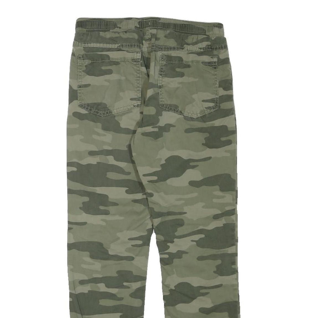 SKATE NATION Mens Cotton Blend Green Camouflage Regular Fit Drawstring Waist W28