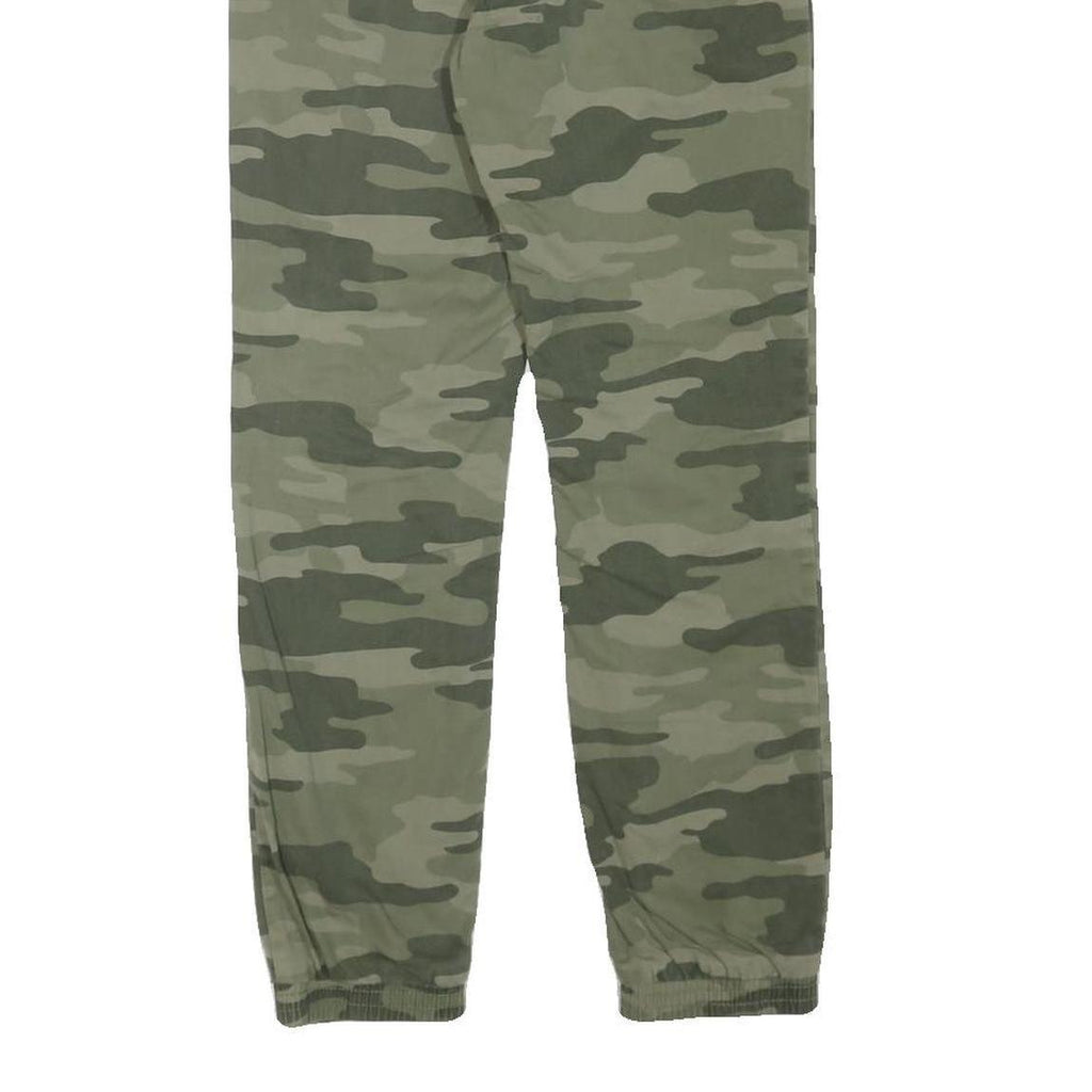 SKATE NATION Mens Cotton Blend Green Camouflage Regular Fit Drawstring Waist W28