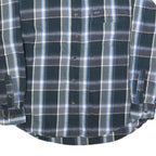 SMITHS Mens Blue Green & Grey Check Shirt L Casual Cotton Blend Long Sleeve