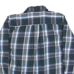 SMITHS Mens Blue Green & Grey Check Shirt L Casual Cotton Blend Long Sleeve