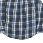 SMITHS Mens Blue Green & Grey Check Shirt L Casual Cotton Blend Long Sleeve