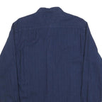 TOMMY HILFIGER Mens Blue Shirt M Button Down Cotton Blend Classic Fit Long