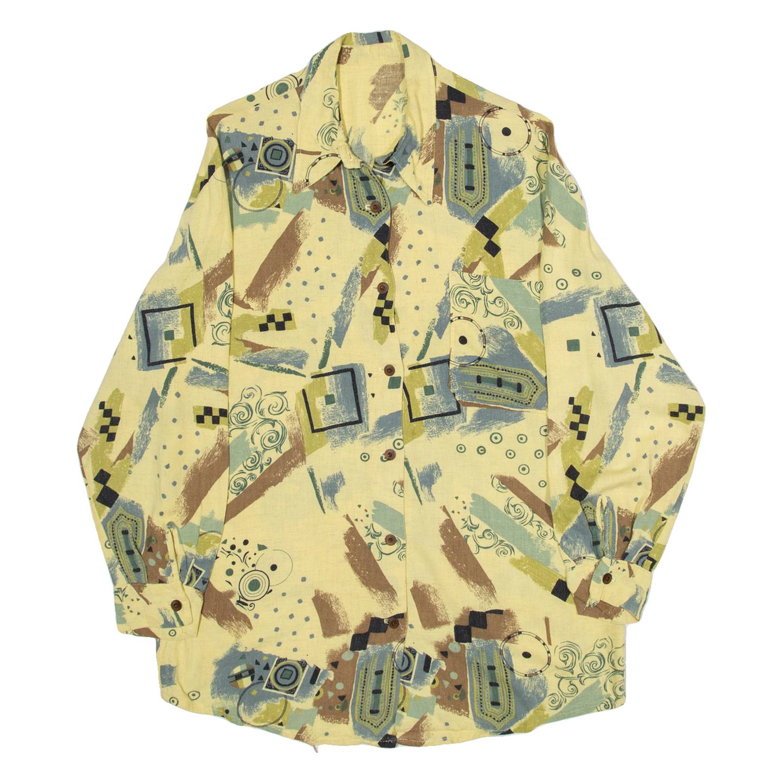 Mens Shirt Green Long Sleeve M