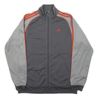 ADIDAS Mens Grey & Orange Track Jacket M Cotton Blend Plain Zip Sportswear