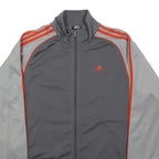 ADIDAS Mens Grey & Orange Track Jacket M Cotton Blend Plain Zip Sportswear