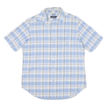 NAUTICA Mens Blue & White Check Short Sleeve Shirt M Casual Cotton Blend