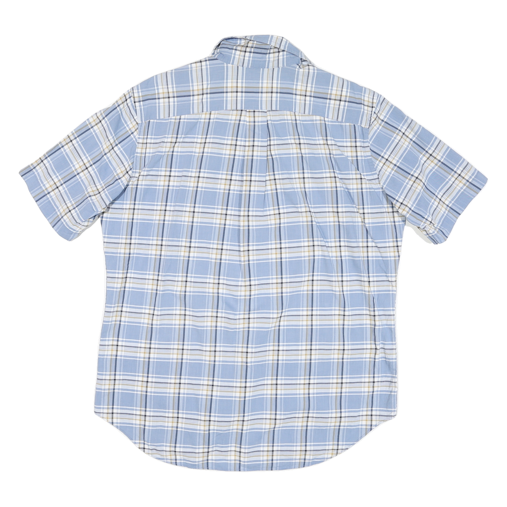NAUTICA Mens Blue & White Check Short Sleeve Shirt M Casual Cotton Blend