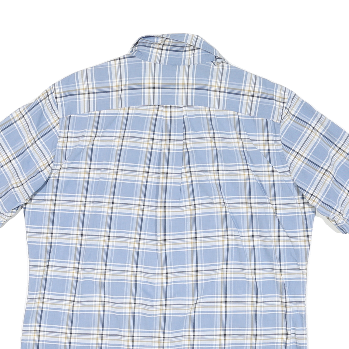 NAUTICA Mens Blue & White Check Short Sleeve Shirt M Casual Cotton Blend