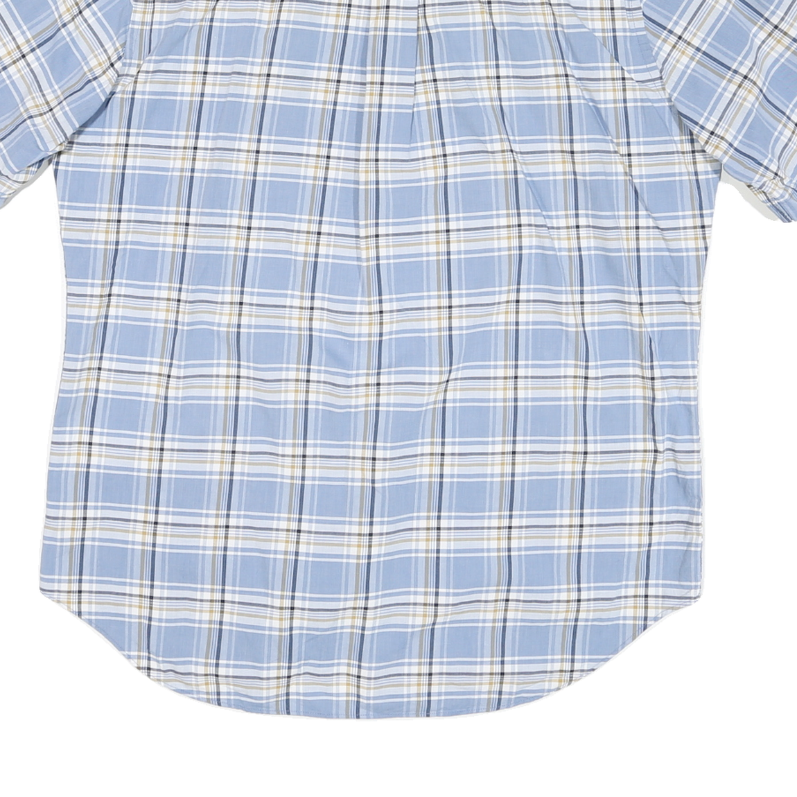 NAUTICA Mens Blue & White Check Short Sleeve Shirt M Casual Cotton Blend
