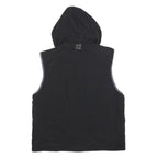 TOMMY HILFIGER Mens Black & Grey Hooded Jacket L Polyester Blend Zip Casual