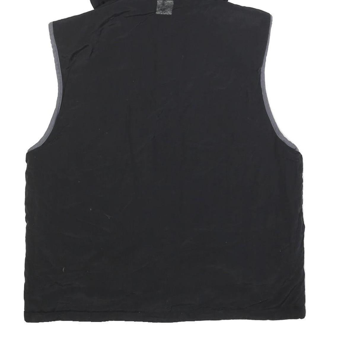 TOMMY HILFIGER Mens Black & Grey Hooded Jacket L Polyester Blend Zip Casual