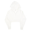 GUESS Womens White Cropped Hoodie L Cotton Blend Casual Streetwear