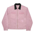 STUSSY Womens Pink & Black Cotton Canvas Zip Jacket L Workwear Long Sleeve