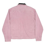 STUSSY Womens Pink & Black Cotton Canvas Zip Jacket L Workwear Long Sleeve