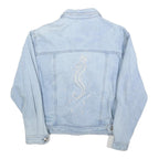 NORBERT NEL Womens Blue Denim Button Jacket M Cotton Blend Sequin Embroidery