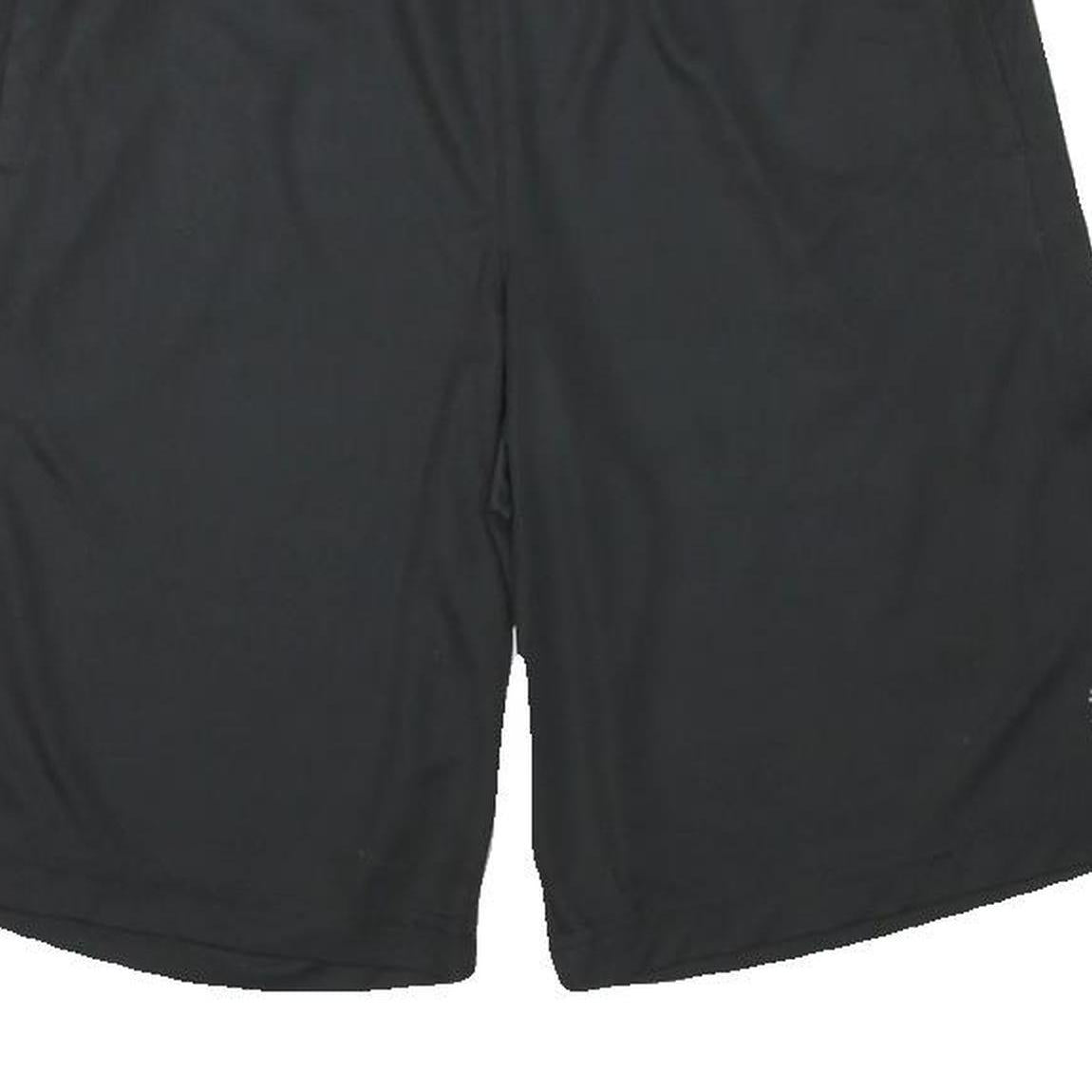 REEBOK Mens Shorts Black Casual L W26 Sports Logo Regular Fit Polyester