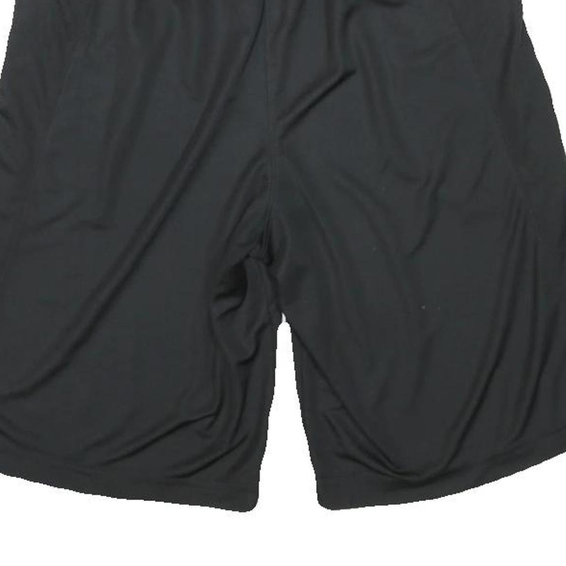 REEBOK Mens Shorts Black Casual L W26 Sports Logo Regular Fit Polyester