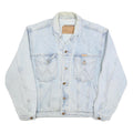WRANGLER Mens Blue Denim Jacket L Cotton Classic Western Button Closure