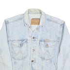 WRANGLER Mens Blue Denim Jacket L Cotton Classic Western Button Closure