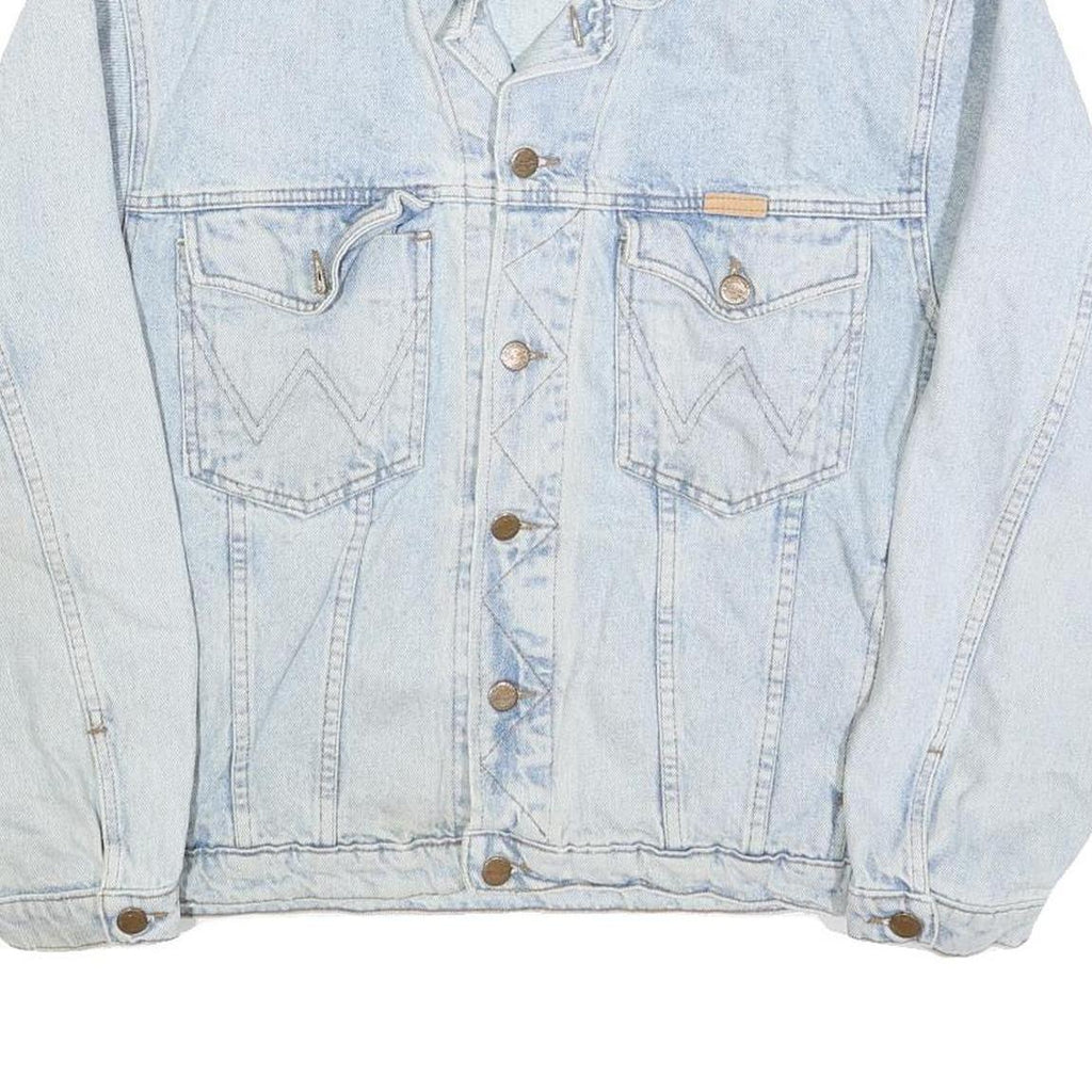 WRANGLER Mens Blue Denim Jacket L Cotton Classic Western Button Closure