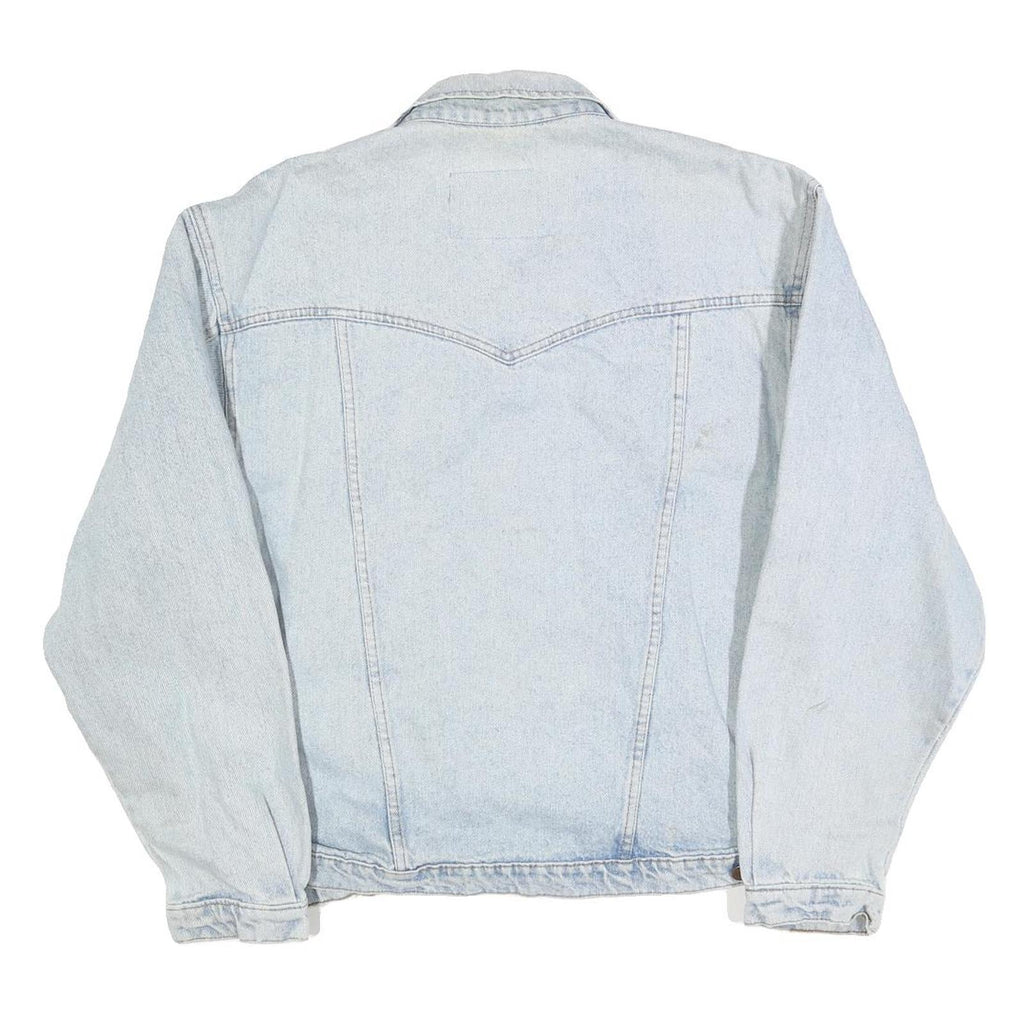 WRANGLER Mens Blue Denim Jacket L Cotton Classic Western Button Closure