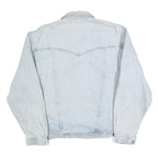 WRANGLER Mens Blue Denim Jacket L Cotton Classic Western Button Closure