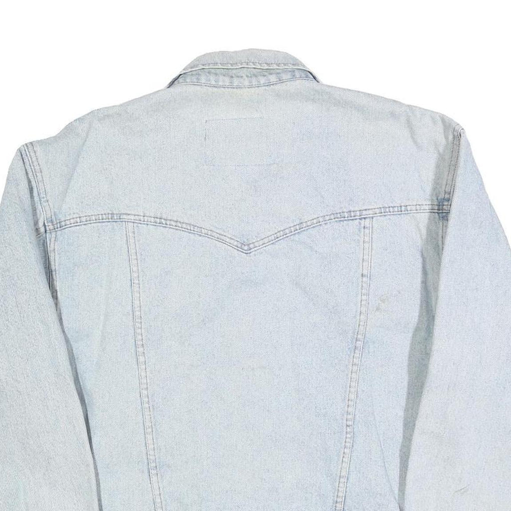 WRANGLER Mens Blue Denim Jacket L Cotton Classic Western Button Closure