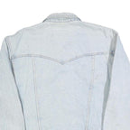 WRANGLER Mens Blue Denim Jacket L Cotton Classic Western Button Closure